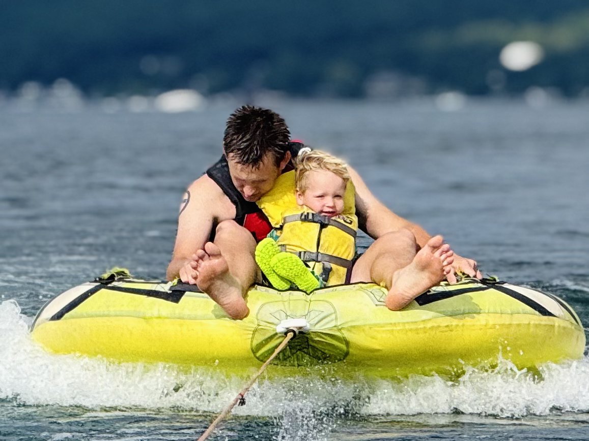 Tubing with dad