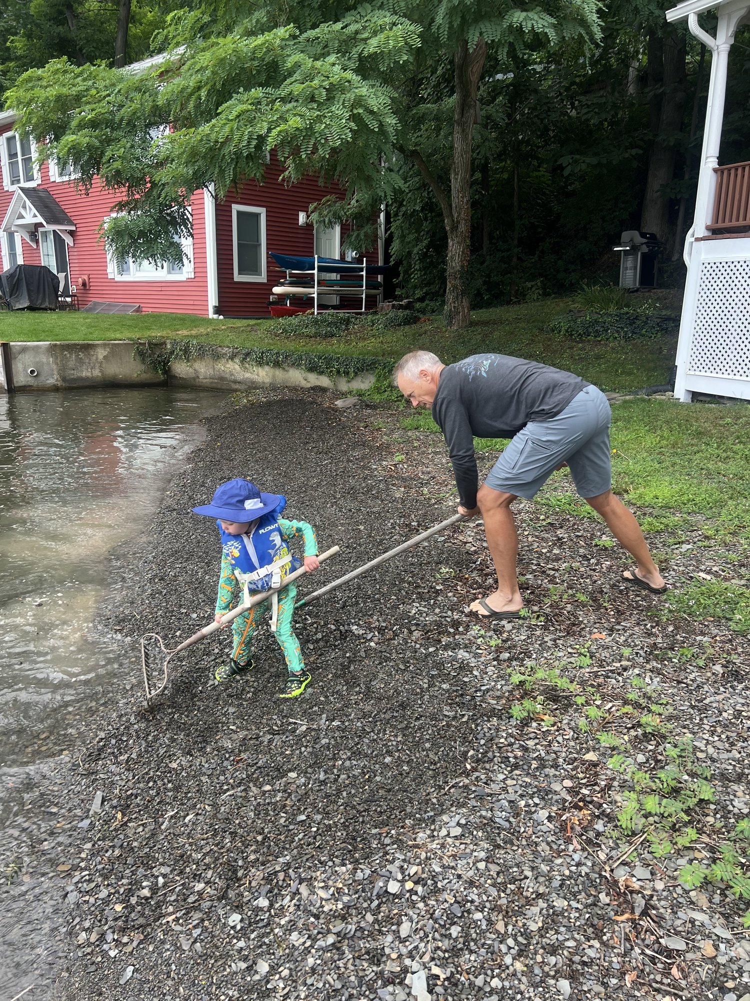 Raking the shoreline